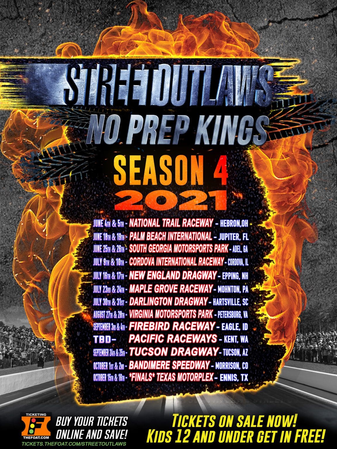 Street Outlaws No Prep Kings OFFICIAL SCHEDULE 4th Season 2021 - No Prep Racing